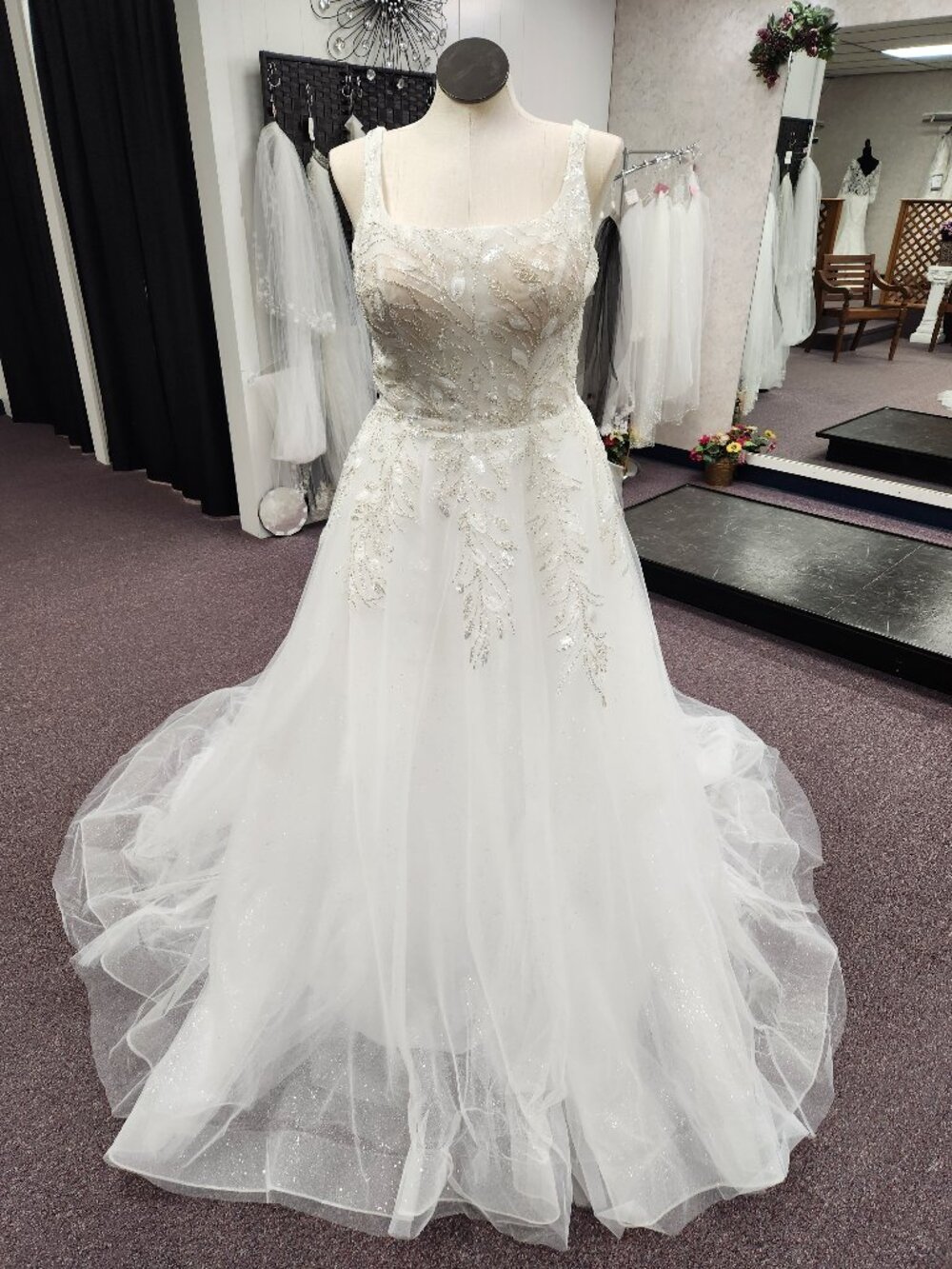 Private Label Bridal Gown Dalton Ivory Size 16 Sparkle Tulle /Lace